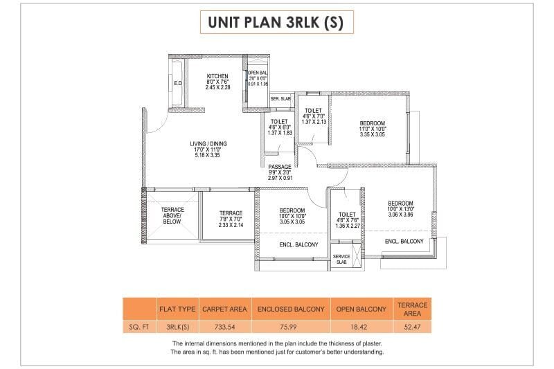 Pride Park Astra Hinjewadi 3 BHK Floor Plan