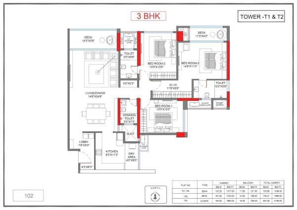 Livience Baner 3 BHK Floor Plan