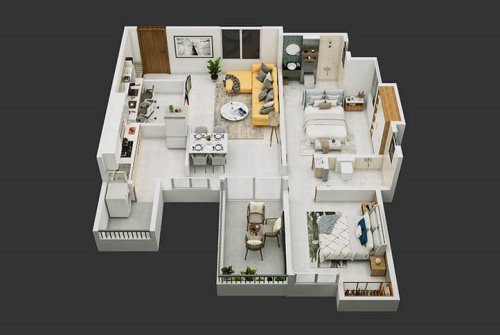 Teerth Avila Sus 3 BHK Floor Plan