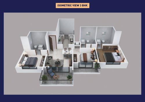 Sukhwani Skylines Wakad 3 BHK Floor Plan