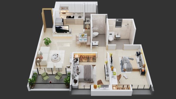 Visoka Keystone Tathawade 2 BHK Floor Plan