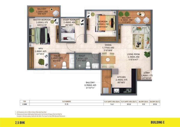 Atmos Punawale by Life Republic 2 BHK FLoor Plan