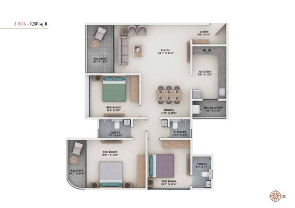 Signature Ritz Wakad 4 BHK Floor Plan