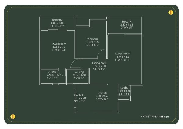 18 Magnitude Punawale 3 BHK Floor Plan