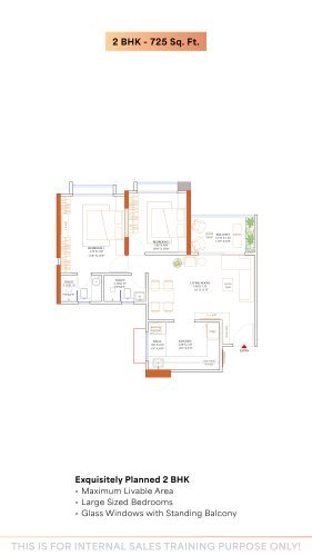 Codename Phoenix Wakad 2 BHK Floor Plan