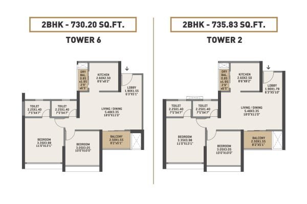 VTP Earth One Mahalunge 2 BHK FLoor Plan