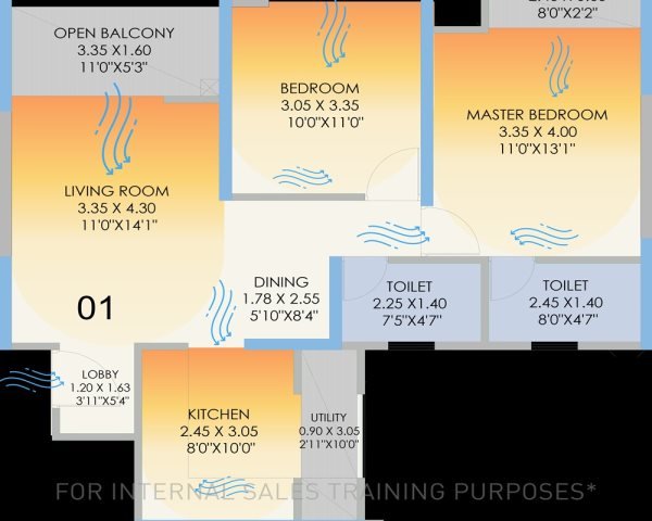 Aishwaryam Codename Fashion 2 BHK Floor Plan