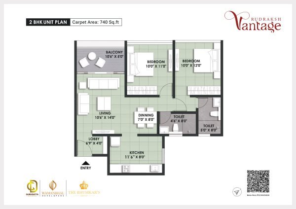 Rudraksh Vantage Punawale 2 BHK Floor Plan