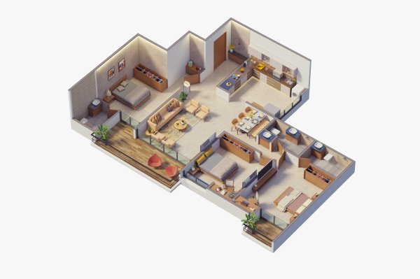 Kings County Wakad 3 BHK Floor Plan