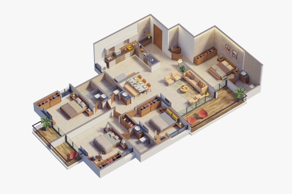 Kings County Wakad 4 BHK Floor Plan
