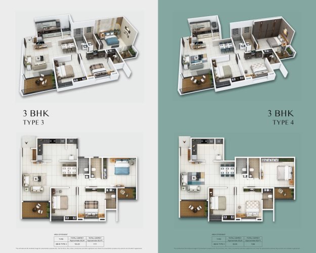 Vardhaman Altezza Tathawade 3 BHK Floor Plan