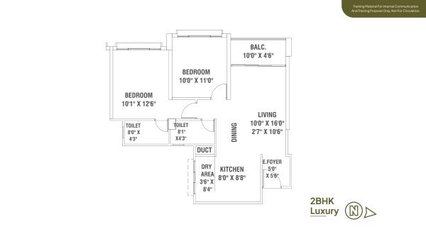 Global Inspira Hinjewadi 2 BHK Floor Plan