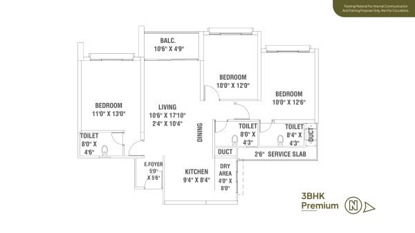 Global Inspira Hinjewadi 3 BHK Floor Plan