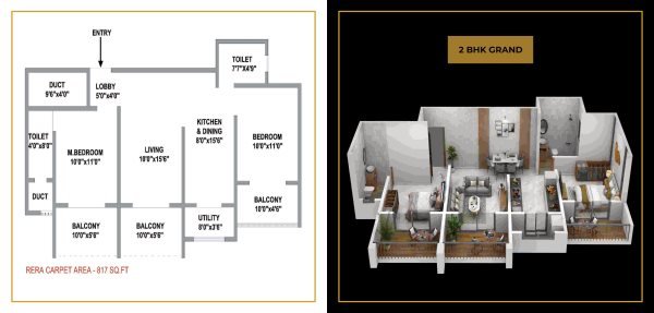 Prime Nest Wakad 3 BHK Floor Plan