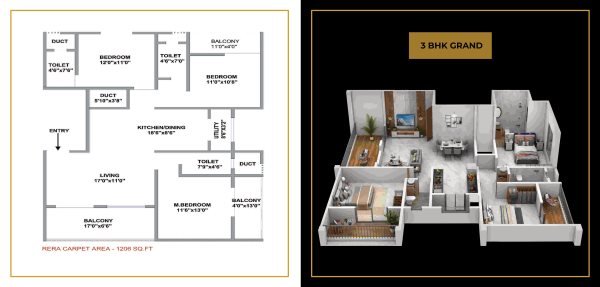 Prime Nest Wakad 2 BHK Floor Plan