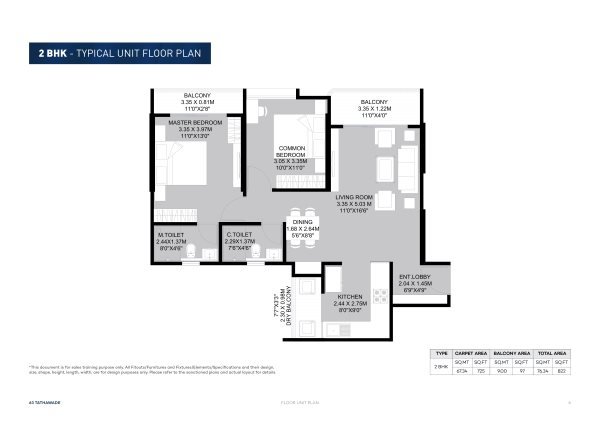 Codename 63 Tathawade 2 BHK Floor Plan