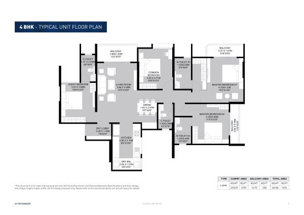 Codename 63 Tathawade 4 BHK Floor Plan