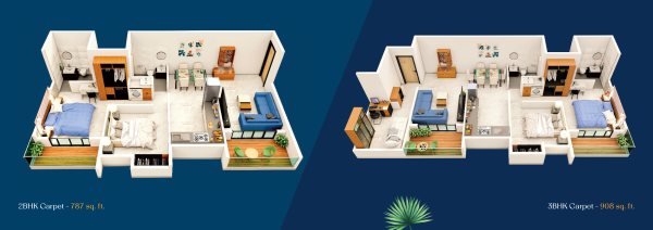 7 Verve Ravet 2 and 3 BHK Floor Plan