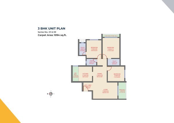 33 Central Avenue Tathawade 2 BHK Floor Plan