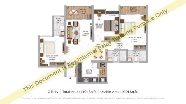 Krisala 41 Zoy Hinjewadi 3 BHK Floor Plan