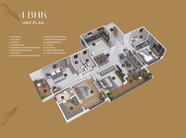 The Arista Pimple Nilakh 4 BHK Floor Plan