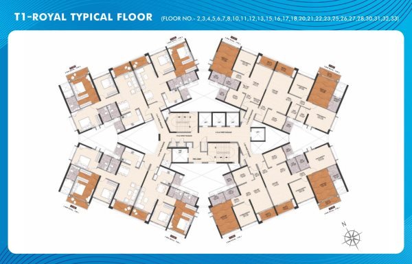 Gera Joy On Tree Tops 2 and 3 BHK Master Floor Plan