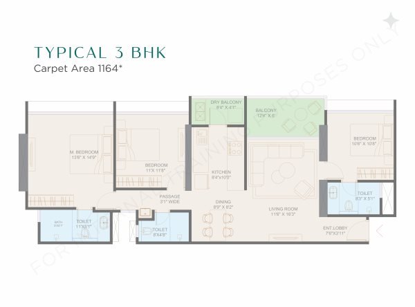 Codename Westar Wakad 3 and 4 BHK Floor Plan