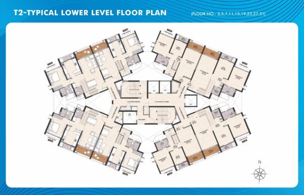 Gera Joy On The Tree Tops 2 and 3 BHK Duplex master floor plan