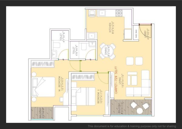 City One Kiwante Kiwale 2 BHK Floor Plan