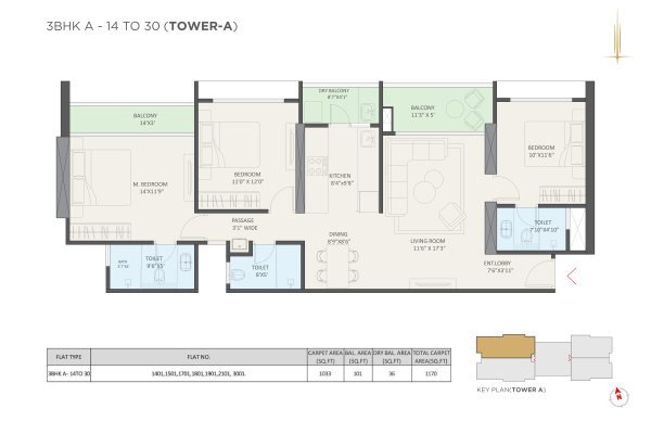 Sky Sanctum Wakad 4 BHK Floor Plan