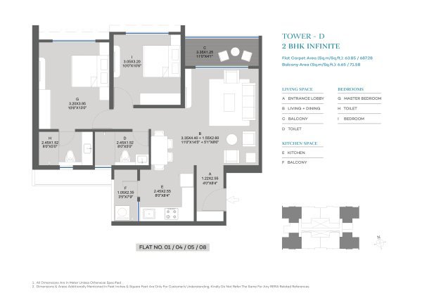 Kolte Patil Duet 2 BHK Master Floor Plan