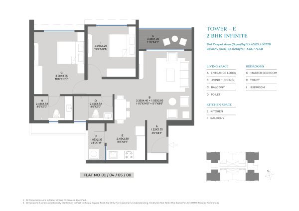 Kolte Patil Duet 2 BHK Master Layout