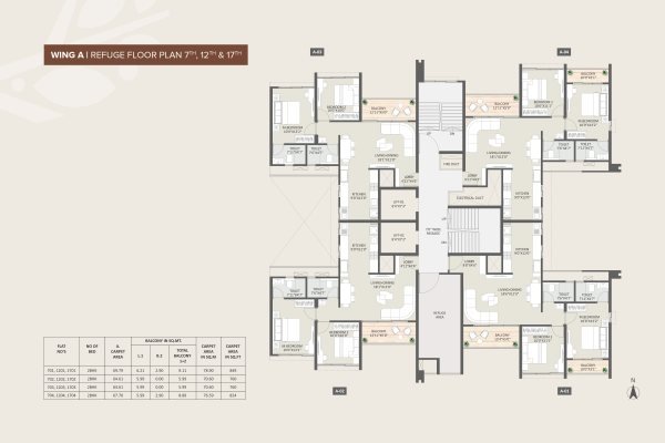 Rohit 108 Astera Punawale 2 and 3 BHK Master Floor Plan