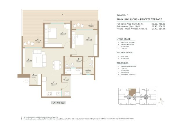 Kolte Patil Qrious 2 BHK Floor Plan