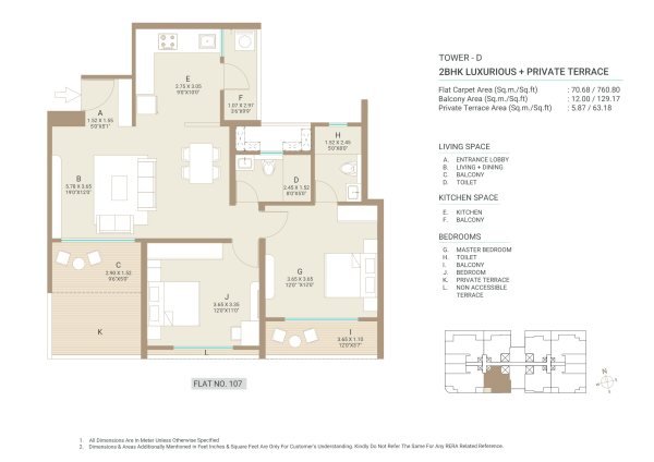Kolte Patil Qrious 3 BHK Floor Plan