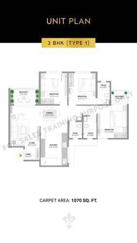 Oriana World Tathawade 3 BHK Floor Plan