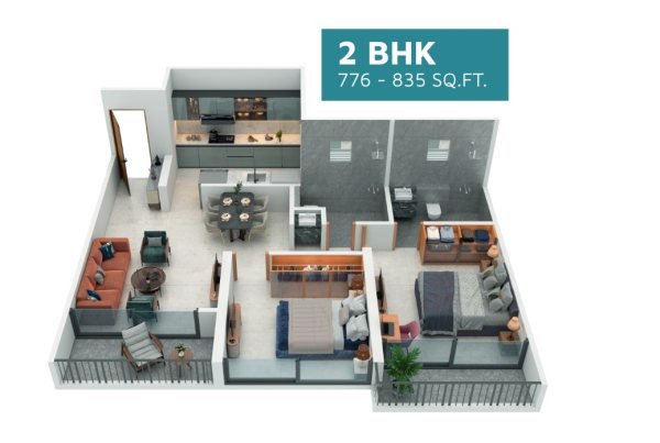 Namrata Irise Punawale 2 BHK Floor Plan