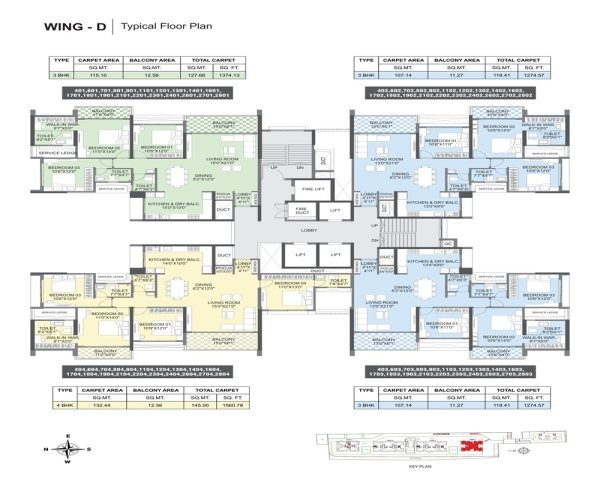 Yashada Earthsong Ravet 2, 3 , 4 BHK Master Floor Plan
