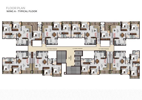 Matrix One Platinum Akurdi 1,2,3 BHK Master Floor Plans