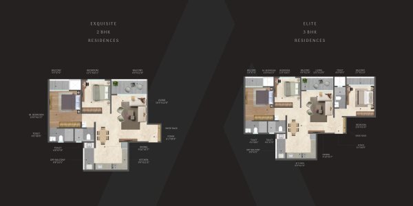 Bivega Silver Altair Ravet BRTS 2 and 3 , 4 BHK Master Floor Plan
