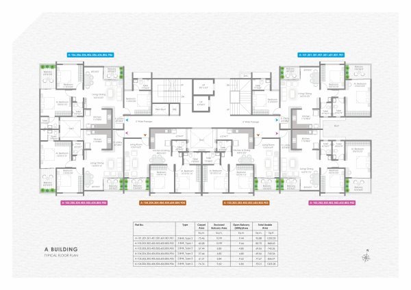 AR Amora Wakad 2 and 3 BHK Master Floor Plan