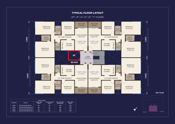 Suyog Siyona Kiwale 3 BHK Master Floor Plan Layout