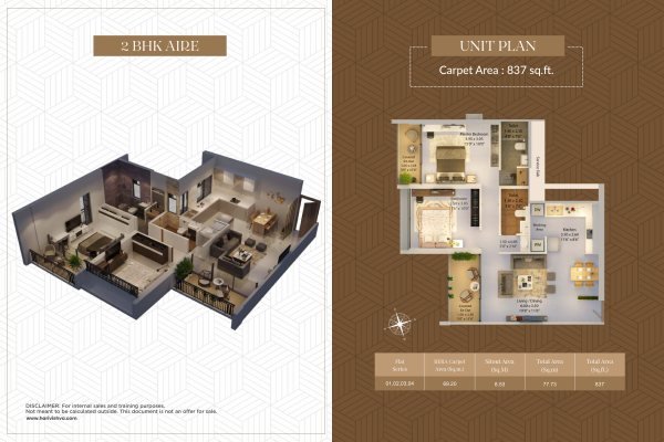 Harivishva Skyfinia Tathawade 2 BHK Floor Plan