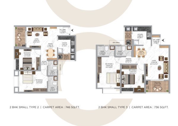 Krisala Zoy Plus Hinjewadi 2 and 3 BHK Master Floor Plan